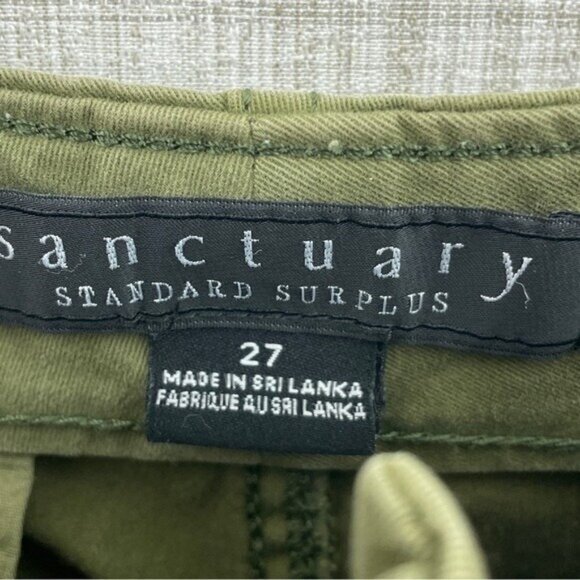 Sanctuary Womens Size 27 raw hem green straight leg pants a1346 - Picture 2 of 11